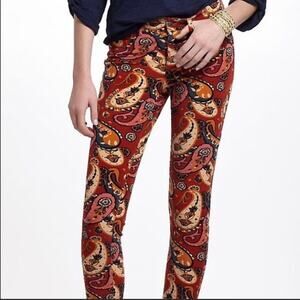 Anthropologie Pilcro and the Letterpress Serif Fit Paisley Corduroy Pants